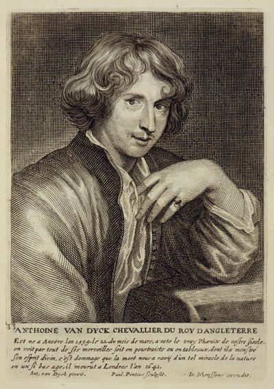 Self Portrait, plate 33 from a series of portraits of artists, engraved by Paulus Pontius by Anthony van Dyck
